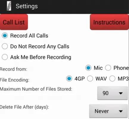 Record Your Calls android App screenshot 1